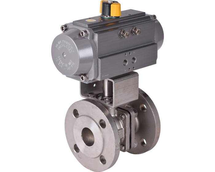 Split body stainless steel ball valve 763 + RE/RES pneumatic actuator